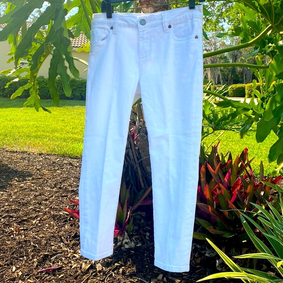 Women’s BARDOT Size 2 White Skinny Boyfriend KUT Ankle Cropped Jeans - Picture 1 of 8